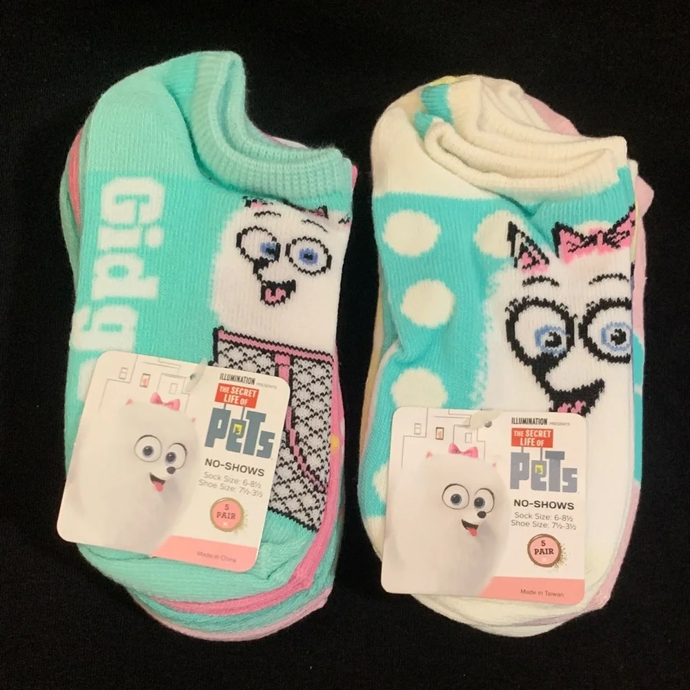 NWT Secret Life of Pets Kids Socks 2 Pack Lot 10 Pairs
